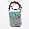 N-8246 New flower pattern Turquoise Rice Beads Short Hand Bag Purse Cosmetic Bag for Women Girls party Accessories