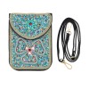 N-8246 New flower pattern Turquoise Rice Beads Short Hand Bag Purse Cosmetic Bag for Women Girls party Accessories