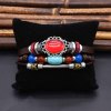 B-1296 Bohemian Vintage Retro Leather Rope Crystal Women Bracelet