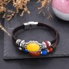 B-1296 Bohemian Vintage Retro Leather Rope Crystal Women Bracelet