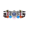 B-1297 Bohemian Vintage Retro Leather Rope Crystal Women Eye Bracelet