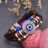 B-1297 Bohemian Vintage Retro Leather Rope Crystal Women Eye Bracelet