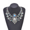 N-8248 Ethnic Retro Alloy Blue Acrylic Rhinestone Beads Women Choker Necklace