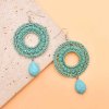 E-6664 Women Pendant Earrings Statement Bohemian Ethnic Circular Rope Drop Earrings