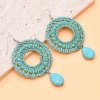 E-6664 Women Pendant Earrings Statement Bohemian Ethnic Circular Rope Drop Earrings
