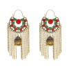 E-6665 Vintage Golden Bell Pendant Long Chain Tassel Earrings for Women