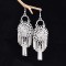 E-6667 Miao Silver Plated Hollow Flower Long Pendant Earrings for Women