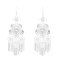 E-6666 Silver Women Drop Earrings Carved Flower Ethnic Statement Tassel Earrings