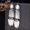 E-6669 Bohemian Ethnic Style Silver Tassel Pendant Women's Fashion Earrings