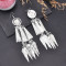 E-6669 Bohemian Ethnic Style Silver Tassel Pendant Women's Fashion Earrings