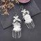 E-6668 Bohemian Silver Alloy Butterfly Flower Pattern Dangle Earrings for Women