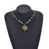 N-8250 New Unique Design Bohemian Style Colorful Beaded Metal Pendant Women's Fashion Necklace