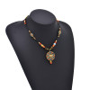 N-8250 New Unique Design Bohemian Style Colorful Beaded Metal Pendant Women's Fashion Necklace