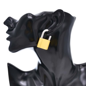 S-0106 Punk Novelty Lock Key Pendant Earrings Necklace Set for Women