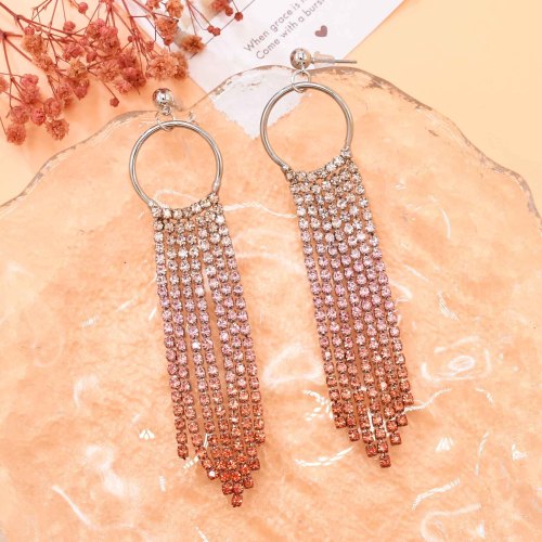 E-6670 Fashion Colorful Alloy Dangle Earrings for Women Party Dance Jewelry