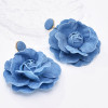 E-6671 Trendy New Women's Blue Denim Flower Punk Style Fashion Earrings