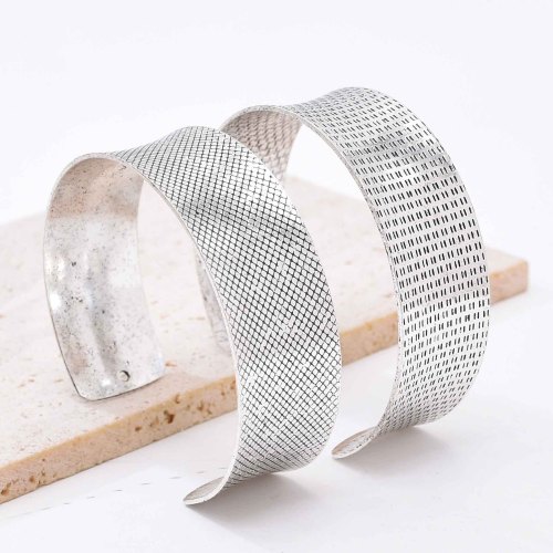 B-1305 Two-Style Vintage Silver Open Bracelet for Women Party Gift