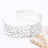 B-1306 2 Styles Silver Circle Tree Texture Open Bracelet for Women Men