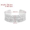 B-1304 Silver Women Open Bracelets Ethnic Carved Statement Bracelets