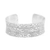 B-1304 Silver Women Open Bracelets Ethnic Carved Statement Bracelets