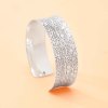 B-1304 Silver Women Open Bracelets Ethnic Carved Statement Bracelets
