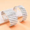 B-1307 Customized New Ethnic Style Silver Plated Two Sizes Women's Alloy Carved Open Bracelet