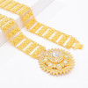 N-8253 Women Gold Belt Body Jewelry Bohemian Crystal Flower Ethnic Waist Chains