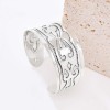 B-1310 Tibetan Vintage Silver Carved Flower Open Bracelet for Women