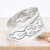 B-1310 Tibetan Vintage Silver Carved Flower Open Bracelet for Women