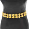 N-7764 Indian Double Chain Women Belt Body Jewelry Indian France Gold Metal Hollow Flower Belly Dance Waist Belt Chains for Women