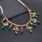 Traditional Ethnic Faux Pearl Chain Beaded Charms Women's Necklace Earrings Set