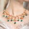 Traditional Ethnic Faux Pearl Chain Beaded Charms Women's Necklace Earrings Set