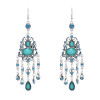 E-6672 Bohemian Green Acrylic Beads Drop Tassel Pendant Earrings