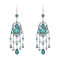 E-6672 Bohemian Green Acrylic Beads Drop Tassel Pendant Earrings