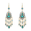 E-6672 Bohemian Green Acrylic Beads Drop Tassel Pendant Earrings