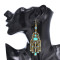 E-6672 Bohemian Green Acrylic Beads Drop Tassel Pendant Earrings