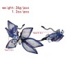 F-1142 Blue Gauze Mesh Crystal Flower Bow Headband Hair Accessories