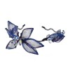 F-1142 Blue Gauze Mesh Crystal Flower Bow Headband Hair Accessories
