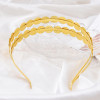 F-1144 New Unique Design Gold Round Coin Inlaid Women's Fashion Metal Plated Hair Band