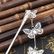 F-1146 Novel Ethnic Style Silver Hollowed Out Butterfly Tassel Pendant For Women's Fashionable Metal Bun Hair Accessories