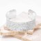 B-1311 Tibetan Vintage Silver Carved Flower Open Bracelet for Women