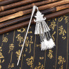F-1147 Hot Selling New Retro Ethnic Minority Style Silver Plated Metal Carving Long Tassel Women's Fashionable Hair Bun
