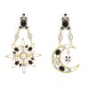 E-6673 Star Moon Women Drop Earrings Bohemian Ethnic Rhinestones Charms Earrings