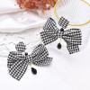 E-6674 New Unique Design Black and White Plaid Women's Personalized Fashion Fabric Earrings Jewelry