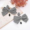 E-6674 New Unique Design Black and White Plaid Women's Personalized Fashion Fabric Earrings Jewelry