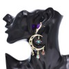 E-6675 Colorful Crystal Tassel Pendant Sun Moon Asymmetric Earrings for Women