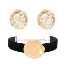 N-8260 E-6676 Punk Simple Earrings Necklace Women Jewelry Set