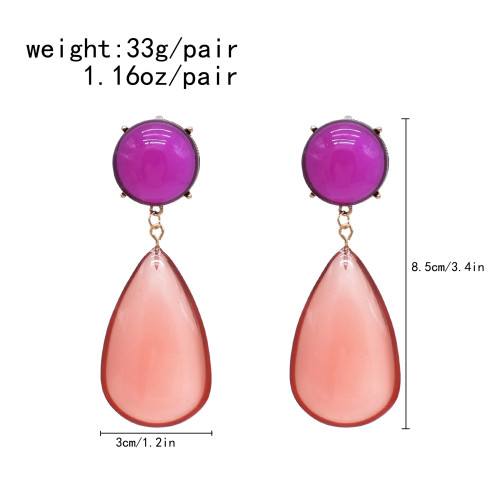 E-6677 Acrylic Drop Gemstone Dangle Earrings Women Fashion Resin Earrings