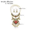 N-8266 Coin Tassel Women Jewelry Sets Vintage Acrylic Bohemian Ethnic Necklace Earring 2 PC Sets