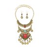 N-8266 Coin Tassel Women Jewelry Sets Vintage Acrylic Bohemian Ethnic Necklace Earring 2 PC Sets